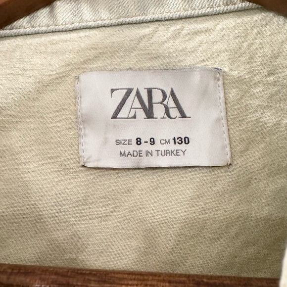 Zara Kids Washed Denim Jacket Yellow 8-9 Girls - Picture 5 of 5